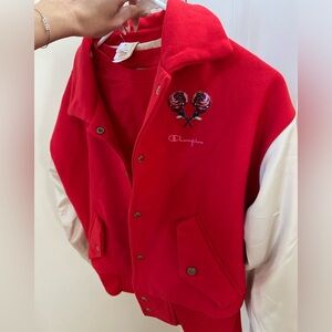Champion Letterman 1919 Rose Varsity Jacket with Matching T-Shirt. brand new